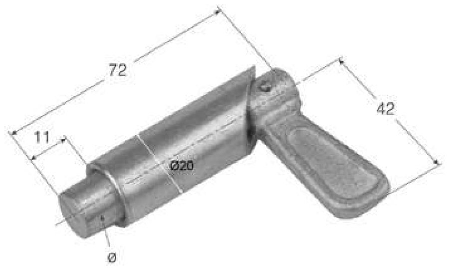 Ferrolho de Pilar Elevável Zinc Ø14mm