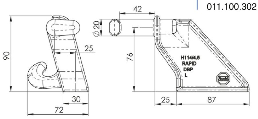Pino pendular Rapid H114/4,5 · direito