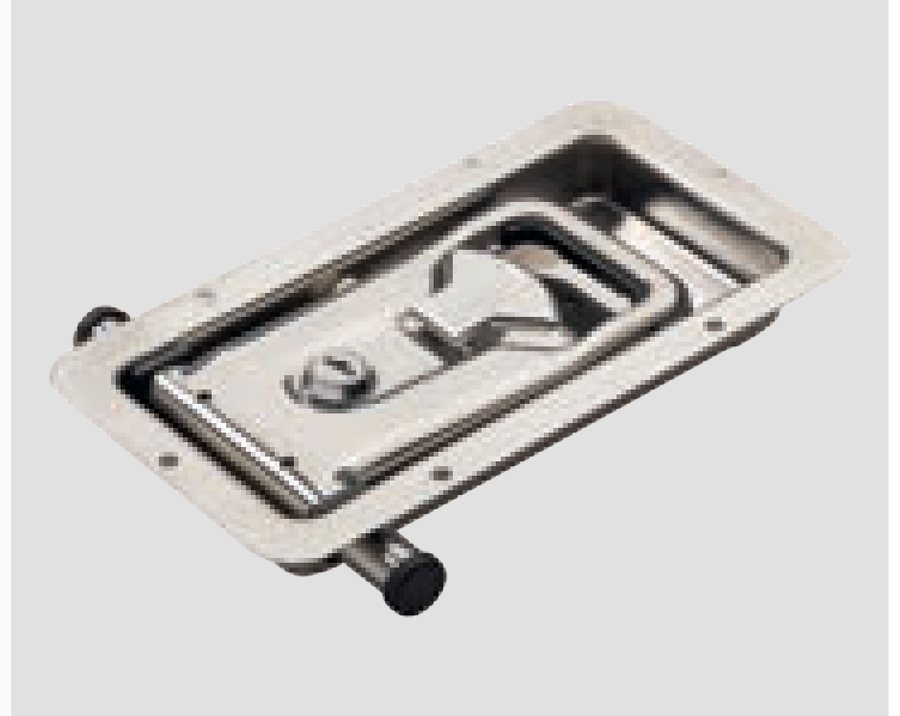 Fecho Embutido ATLAS-25 Inox · varão Ø16 · profundidade 24,5 mm
