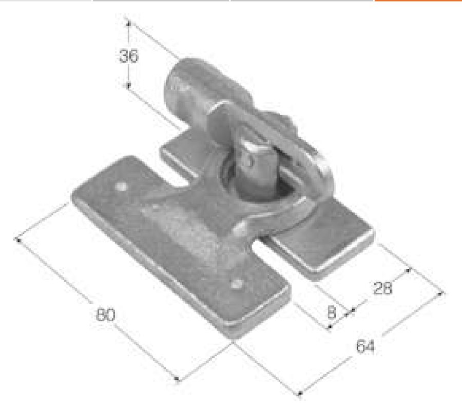 Fecho Alemão Zinc 80×64mm