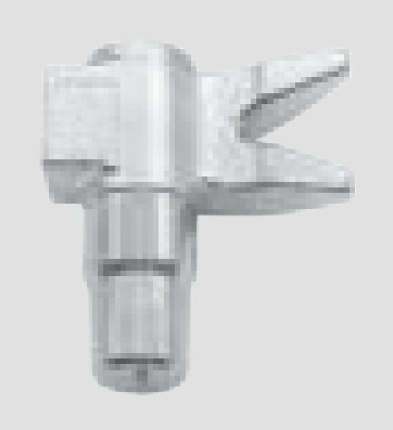 Engate de Cremona Duas Pontas Pequenas Inox · varão Ø22 · esq.