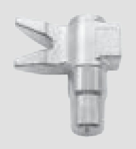 Engate de Cremona Duas Pontas Pequenas Inox · varão Ø22 · dir.