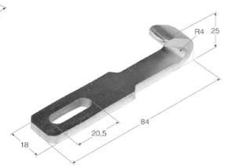 Fecho de Anilha Regulável de Varão Zincado · 169 mm · unha incluída