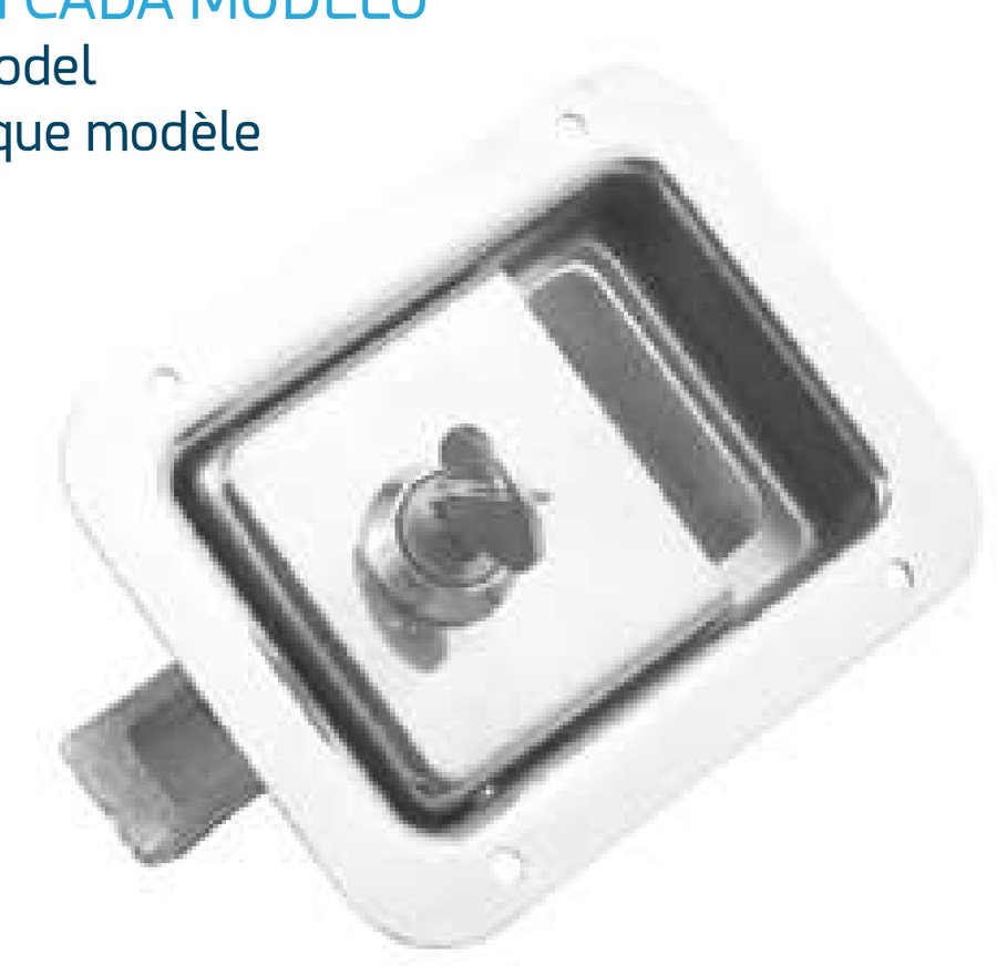 Fecho de Caixa Embutido Inox · 120×92 mm · chave igual em toda a série