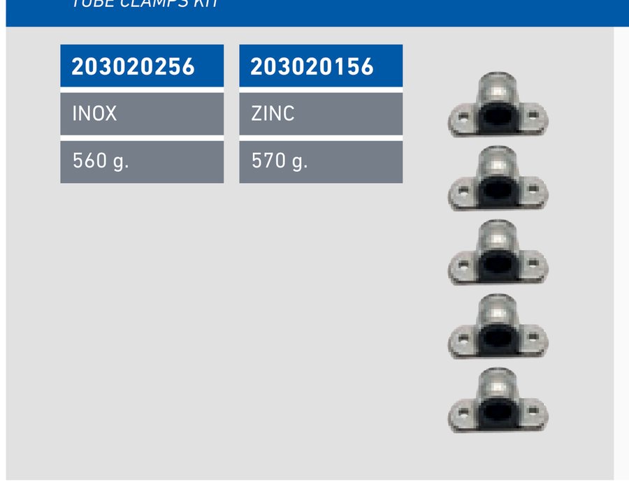 Kit de Abraçadeiras Zincado Ø22 · 5× L32