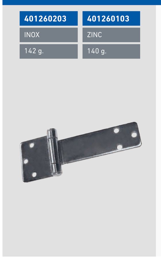 Dobradiça lateral plana de ventilação Zinc grande 143×51