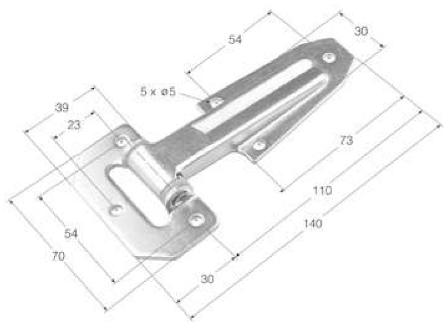 Dobradiça lateral de ventilação Zinc Echarte