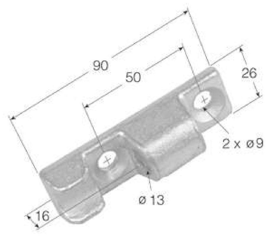 Dobradiça de Taipal TIR-9 fêmea Zinc Ø13mm