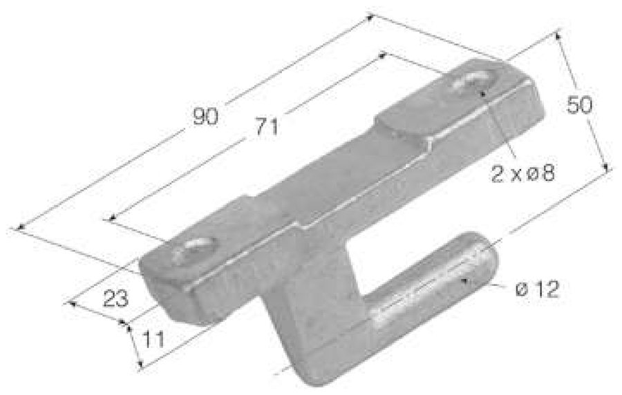 Dobradiça de Taipal TIR-9 macho Zinc Ø12mm