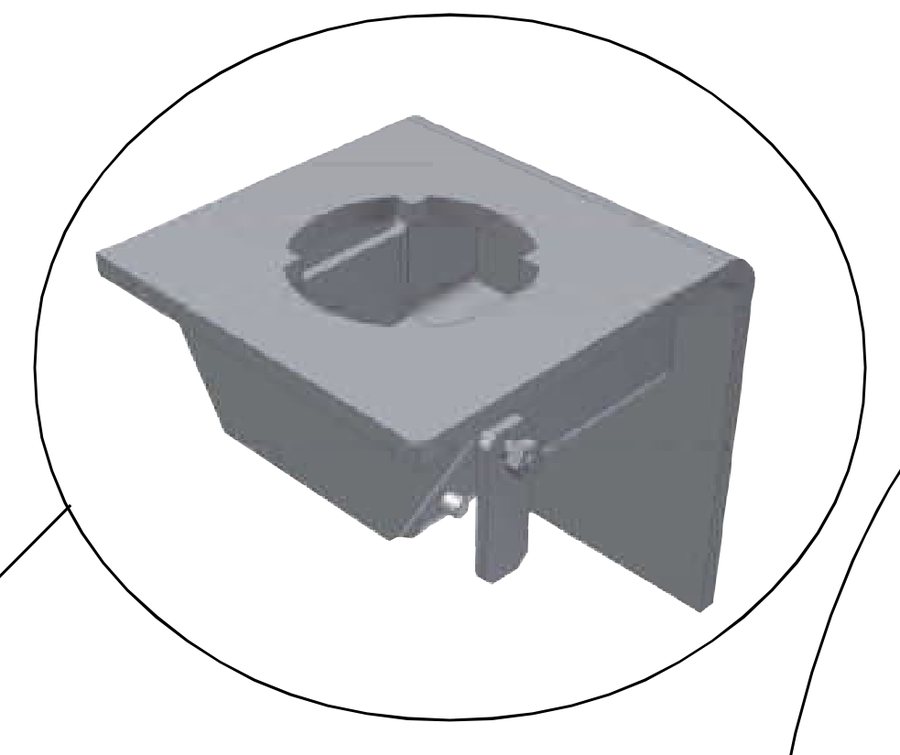 Twist lock Ø38 em bruto · PARTE EXTERNA