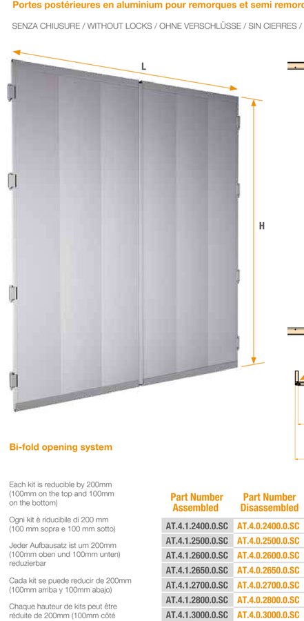 Kit de Porta MAGNA² THIRIET 2400 mm · desmontada · 2 fechos