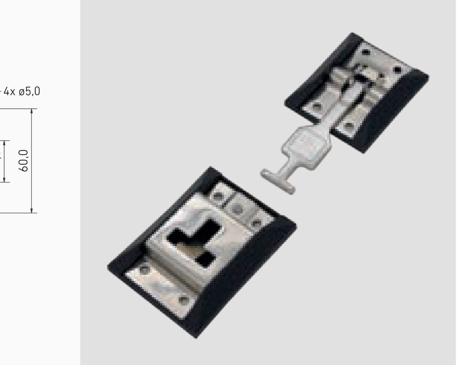 Retentor retrátil de porta tipo T Zinc 82mm
