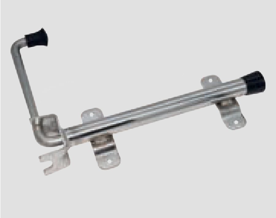 Small stainless steel door lever retainer