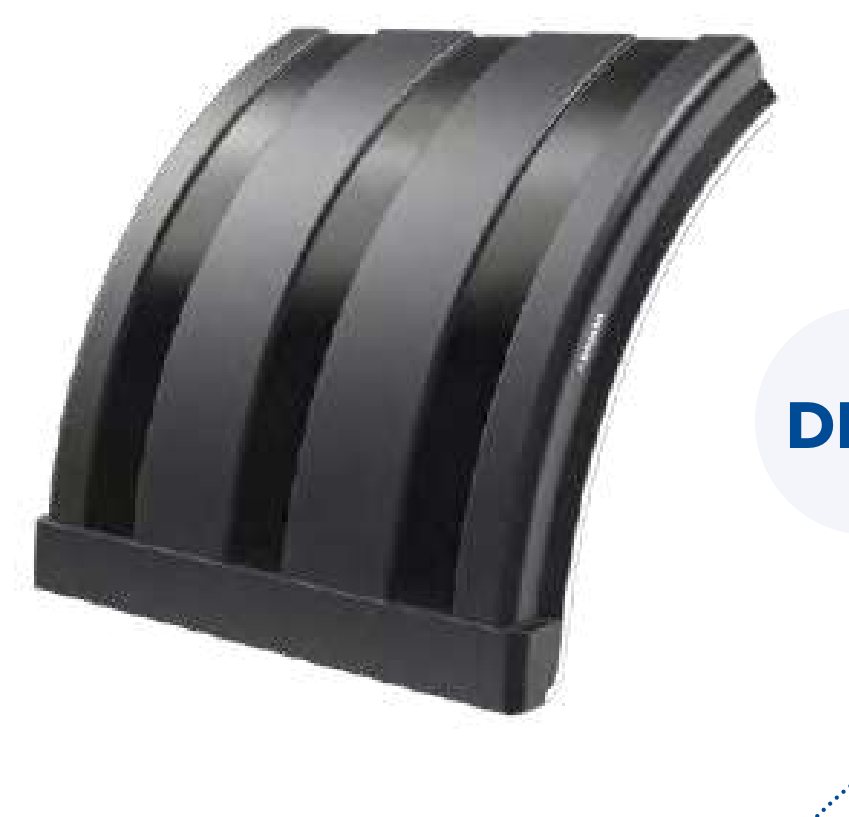 Semi-aleta plástica reforçada com bordo branco DK1455