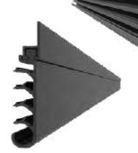 Saia lateral antispray DK®55 PP 3700×100mm · perfil de fixação vertical (PVC)