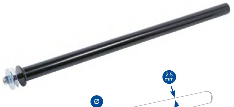 Tubo de Guarda-Lamas Ø42 c/ suporte triangular