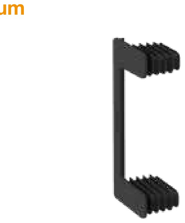 Testa de para-choques Takler em plástico preto 116×5×270mm · para perfil de alumínio, série 02