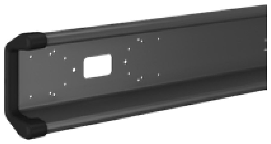 Testa de para-choques Takler em plástico preto 106×31×228mm · para perfil de aço
