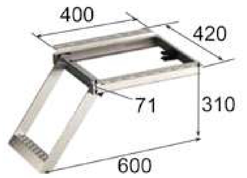 Escada Extraível Echarte · 1 Degrau · quadro 400×420 mm