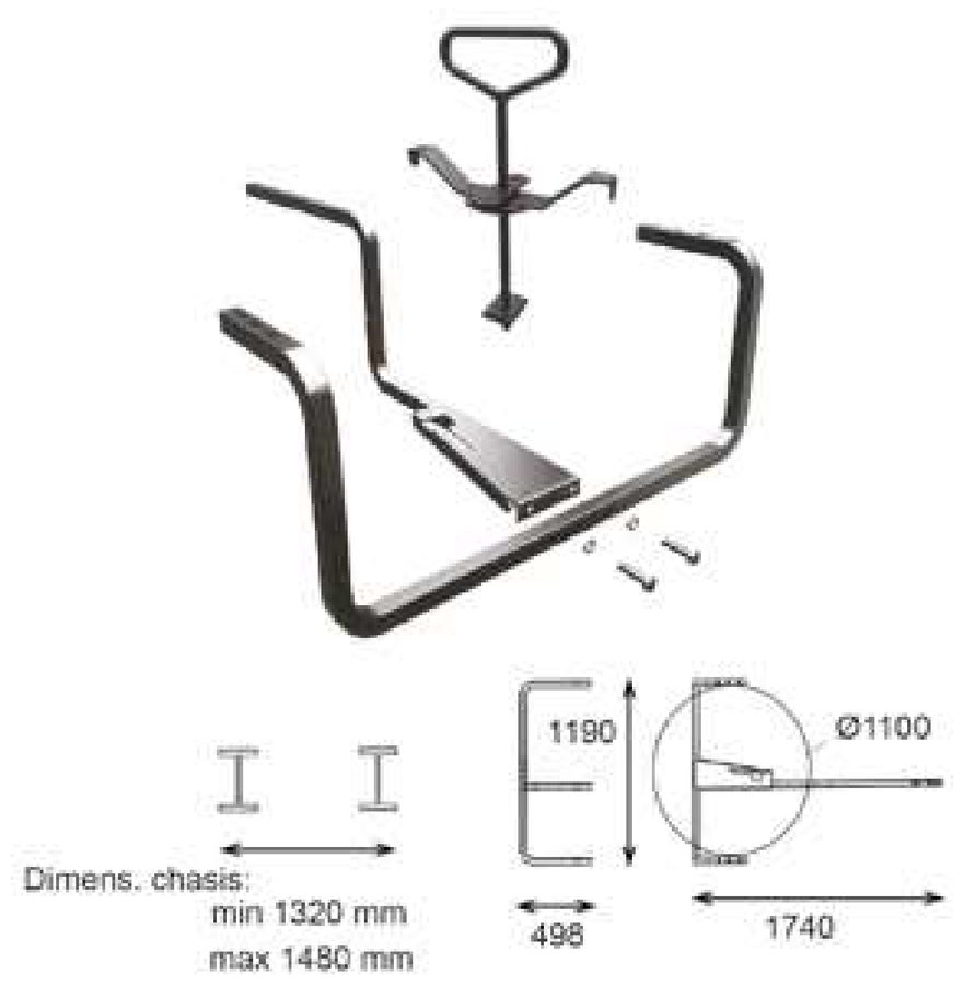 Suporte de Roda Echarte · Manivela Curta · Roda até Ø1100