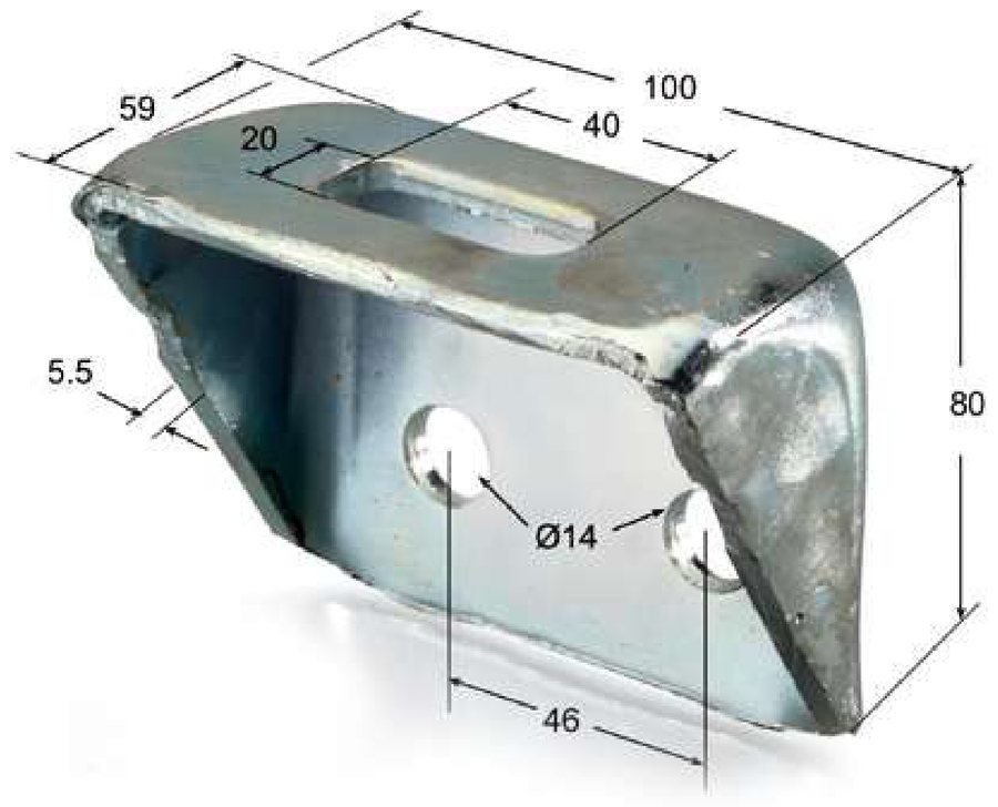 Suporte de Chassis Zincado 100×80mm