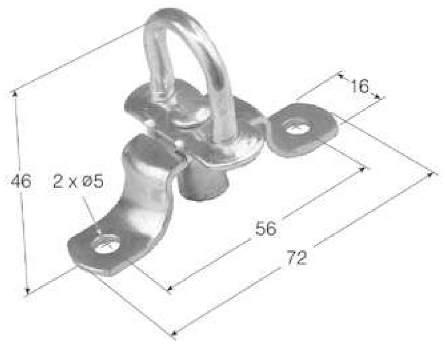 Ponte TIR Giratória (torniquete) Zinc 72×46mm (GH-12)