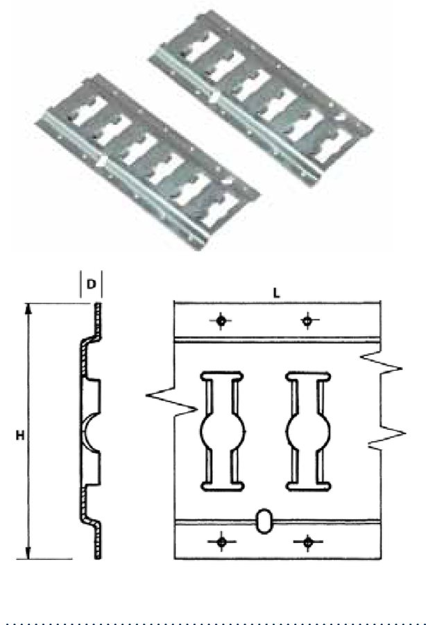 Rail de Amarração Boca de Chave Horizontal 2500×132mm