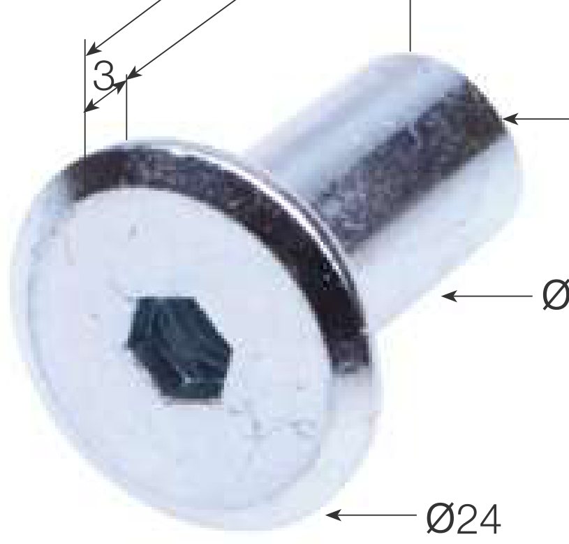 Wide zinc mushroom nut