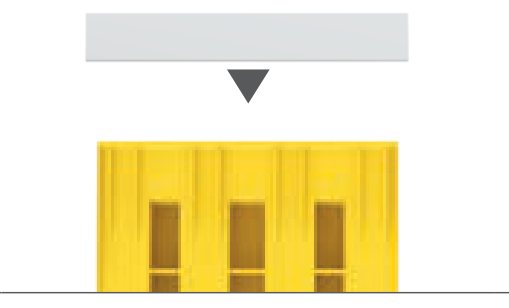 Calço de Roda Lokhen «ORIGAMY 46» amarelo · 380×160×190 mm · 0,67 kg