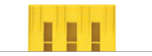 Calço de Roda Lokhen «ORIGAMY 46» amarelo · 380×160×190 mm · 0,55 kg