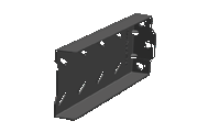 Jogo de suportes horizontais metálicos 420 mm — preto