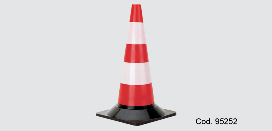 Cone de sinalização em PVC, altura 300 mm