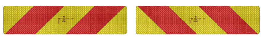 Kit 2 placas de marcação traseira ECE 70-01 tipo RR, alumínio 1 mm, 565×132 mm (camião)