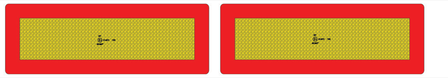 Kit 2 placas de marcação traseira ECE 70-01 tipo RF, alumínio 1 mm, 565×196×1 mm (reboque)